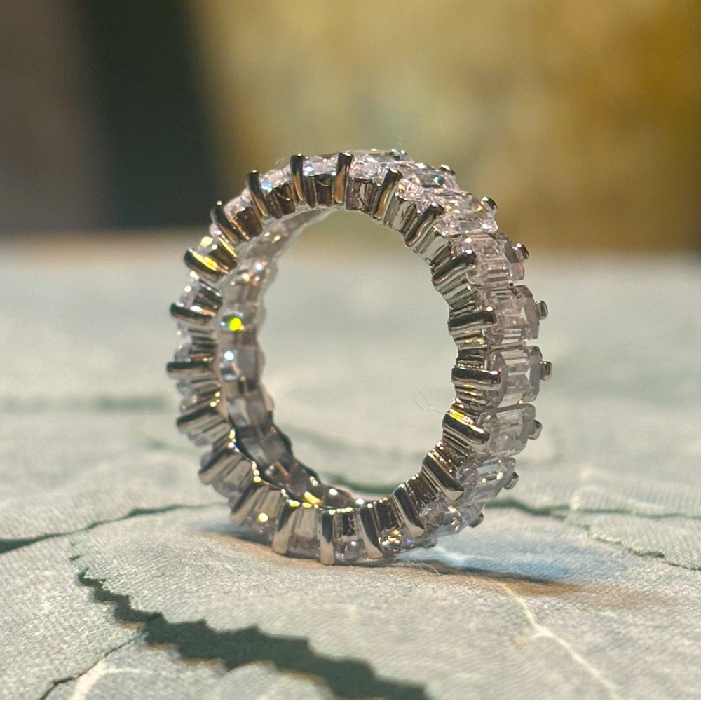 Italian 925 ring baguette stones